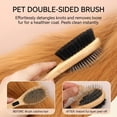 thumbnail image 2 of WAAYEEPAL 2-in-1 Double-Sided Wooden Pet Grooming Brush, Steel Pin & Boar Bristle Comb for Dogs and Cats, Deshedding & Massaging Tool for All Hair Types, 2 of 7