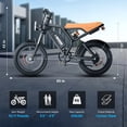 thumbnail image 7 of 20"×4.0 Fat Tire Electric Mountain Bike for Adults, 1500W Peak Dual Motor, 48V 15Ah Removable Battery, UL2849 Certified Off-Road E-Bike, 7 of 7