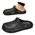 thumbnail image 3 of GPOECD Mens Outdoor Indoor with Closed Toe Comfortable Garden Shoes Fashion Slides with Thick Sole Z8291-Black,9.5, 3 of 8