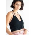 thumbnail image 2 of Ragstock Black Crochet Tie Halter Top, 2 of 4