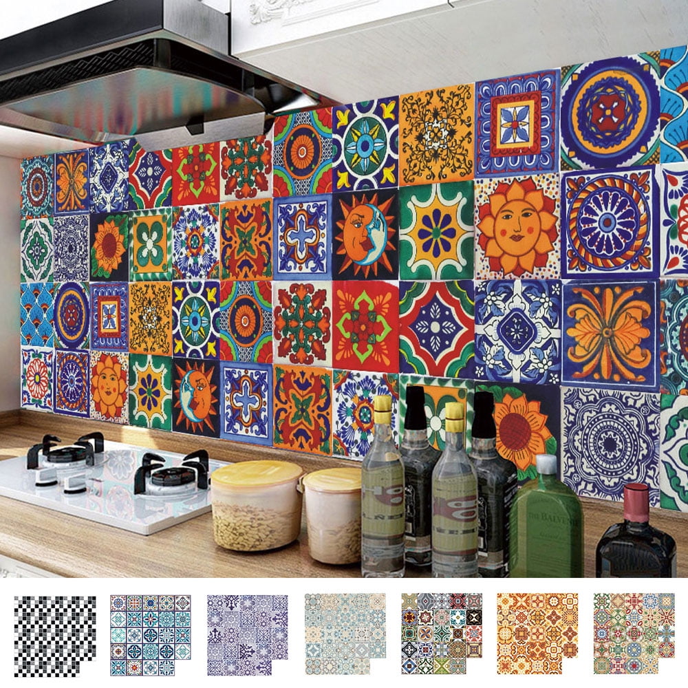 24x DIY Mosaic Self Adhesive Wall Tile Sticker Vinyl Bathroom Kitchen Home Decor