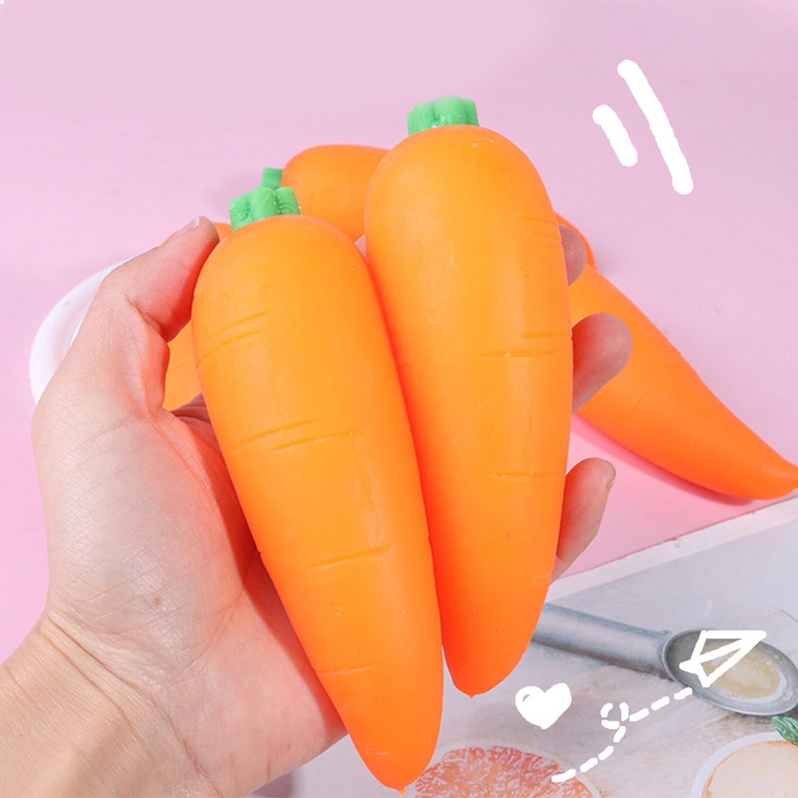 Giant Carrot Squishy Stress Ball, Jumbo Squishy Vegetable Ultra Squishy and Moldable Slow Rise Relaxing Sensory Fidget Stress for Anxiety Relief Orange