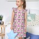 thumbnail image 4 of Fotbe Cute puppy Vestido de Dormir para Niñas de 3 a 10 Años, Mangas Cortas, Estilo Princesa, Pijama Camisón con Mangas Voladas-Large, 4 of 6