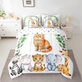 thumbnail image 2 of Feelyou Cute Kitten Cat Twin Bedding Sets 7-Piece for Kids, Cartoon Zoo Animal Bedding Comforter Set, Kawaii Giraffe Zebra Reversible Sheet Sets, Luxury Bedroom Decor, 2 of 8