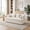 White, variant on 70 Inch Convertible Loveseat Sofa Bed with 4 Pillows - White Chenille