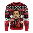 thumbnail image 3 of Ropa de otoño e invierno Suéter feo de Navidad con meme de Leo DiCaprio que ríe Regalo de Papá Noel Jersey para hombre 2024 Sudadera 3D, 3 of 5