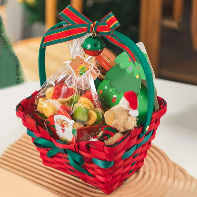 Feltree Christmas Sweethearts Basket Gift Gift Basket Gift Box Candy Box Snowflake Crisp Christmas Packaging Box Biscuits Box Suitable for Festivals