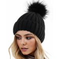 thumbnail image 2 of Clearance! mens bomber hats hats for men Womens Winter Knitted Hat With Faux Pom Warm Knit Cap For Women Big sales Black, 2 of 8
