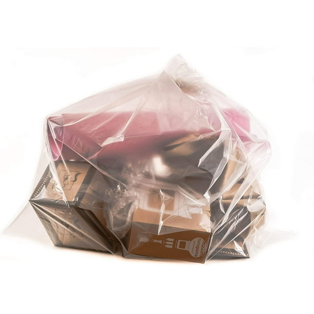 (60 Pack) 35x55 inch Large Heavy Duty Clear Trash Bags Yard Trash