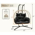 thumbnail image 7 of LHBcraft Double Wicker Swing Egg Chair Hammock Foldable Hanging Loveseat with Stand, UV Resistant Removable Cushions, 700LBS Capacity for Bedroom, Balcony, 7 of 7