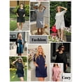 thumbnail image 5 of Ekouaer Sleep Shirts for Women Nightgown Short Sleeves T shirt Night Dress Round Neck Womans Nightgown with Pocket, 5 of 6