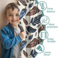 thumbnail image 3 of Blackout Kids Curtains,Blue and Brown Feather Pattern Childrens Insulated Curtains Set Of 2,Bedroom Essentials,Toddler Room Decor 42x84in(106x213cm), 3 of 5