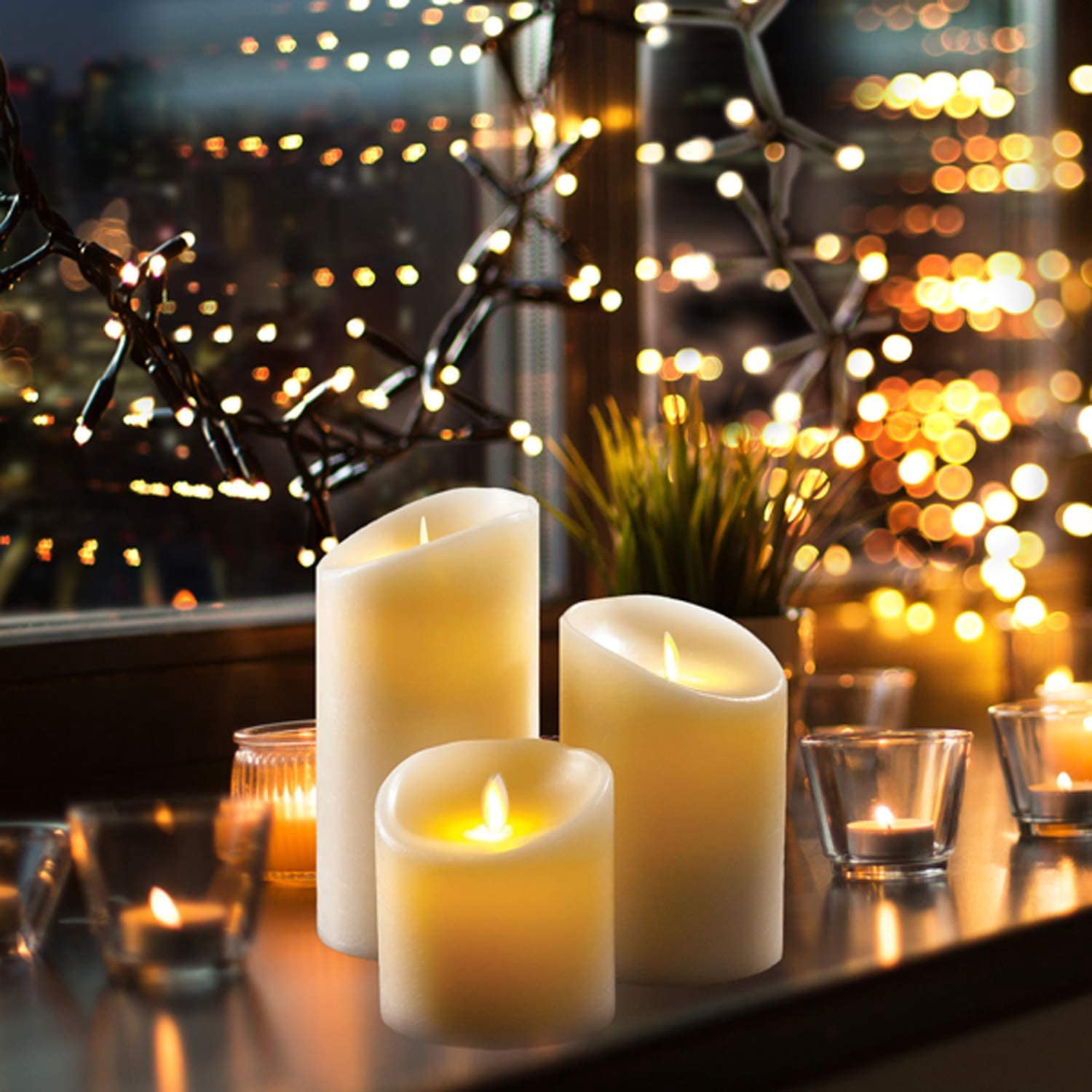 Lot De 12 Bougies LED Coniques Avec Télécommande - Fonction Minuterie - Neuf écru