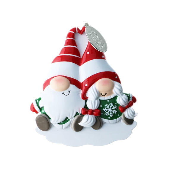 Christmas Ornaments for Couples - Gnome Couple Ornament - Great Anniversary Ornament, New Couple Ornament, Enagement and More - can Easily be Personalized at Home - Comes in a Gift Box