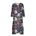thumbnail image 3 of Dress for Women,Casual Dress for Women,Womens Casual Halloween Print Loose Button Hem Irregular V-Neck Dress,Halloween Dress for Women,Sexy Summer Dress for Women, 3 of 5