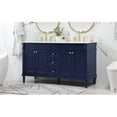 thumbnail image 2 of Elegant Decor Bennett 60" Aluminum MDF Double Bathroom Vanity in Blue, 2 of 8