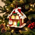 thumbnail image 2 of Light Up Gingerbread Themed House Ornament, PVC Warm LED Hanging Decoration for Christmas Tree, Tabletop Mantel Shelf Christmas Village Home Holiday Display, 2 of 7