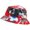 Red, variant on Floral Bucket Hat Fashion Flower Print Summer Cap
