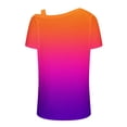 thumbnail image 4 of LOVZFMLL Women's Summer Tops Printing Off-The-Shoulder Halter Short Sleeve Button-Up Blouse, 4 of 5