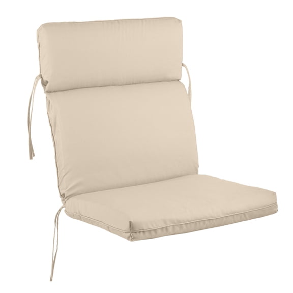 Lavish Home 45x21.5x3in High Back Outdoor Chair Cushion with Ties (Tan)
