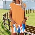 thumbnail image 3 of gbyLJF Shorts Set for Women Summer Two Piece Short Sleeve Sweatsuit Crewneck Tops Matching Drawstring Shorts Sets, 3 of 6