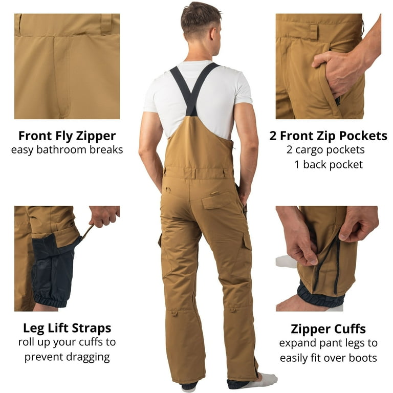 Alpine Swiss Waterproof Snow Bib Overalls, Insulated, Breathable