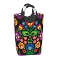 thumbnail image 2 of KLL Traditional Floral Polish Laundry Hamper,Large Canvas Fabric Lightweight Storage Basket Toy Organizer Dirty Clothes Collapsible Waterproof, 2 of 6