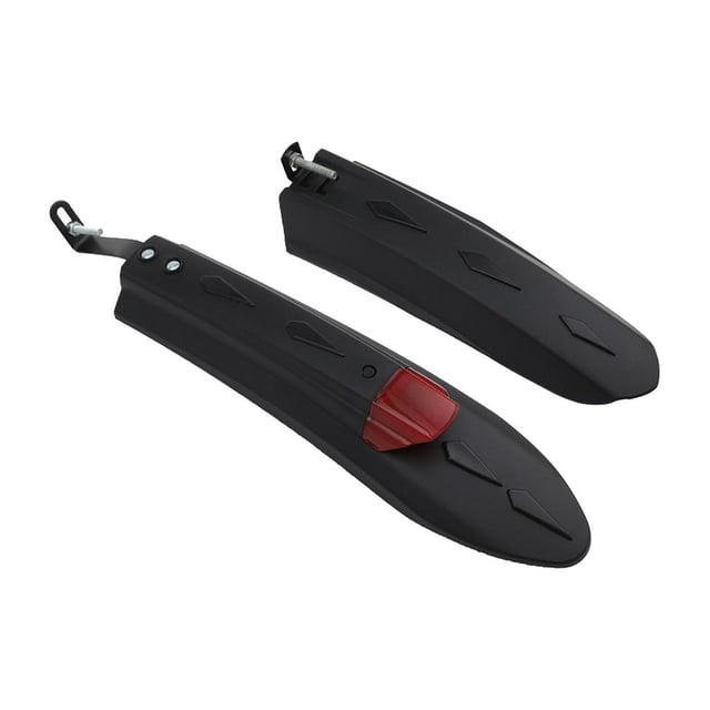 Juego de guardabarros para bicicleta, guardabarros con luz, guardabarros delanteros y traseros, protector de barro brillante para piezas de reparación Hebilla de hierro