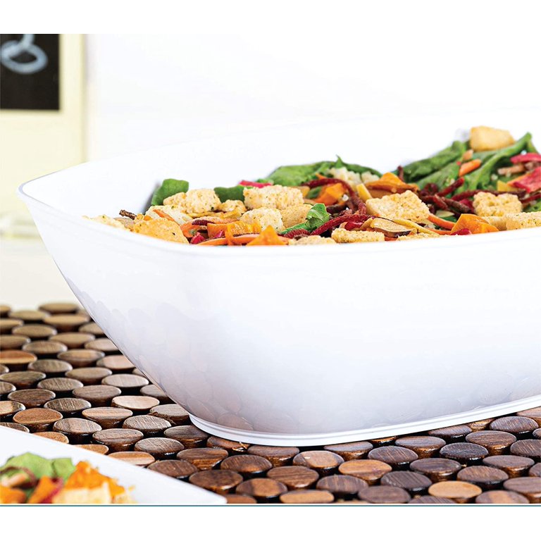 LIMOEASY Iced Salad Bowl, 4.5 qt Large Chilled Serving Bowl with Lid for Parties, Ice Bowls to Keep Veggie, Fruit, Potato, Pasta Cold, Unique Gift