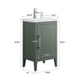 thumbnail image 6 of Vanity Art 20” Single Sink Bathroom Vanity Cabinet with Ceramic Countertop, 6 of 9