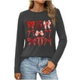 thumbnail image 2 of BLTIBY Valentine Shirts for Women Love Heart Printed Sweater Fashion Casual Crewneck Long Sleeve Pullover Sweatshirts Blouse Valentines the Day Tops Dark Gray 2 M, 2 of 5