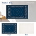 thumbnail image 5 of Blue Paisley Black Placemats,Floral Bandana Silk Neck Scarf Washable Linen Table Mats for Kitchen Table Double Insulation Decor Dining Set Indoor Outdoor 12X18 in Set of 4, 5 of 6