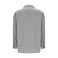 thumbnail image 4 of pstuiky camisas de manga larga para hombre, Camiseta lisa de manga larga con cuello vuelto para hombre, informal, elegante, cómoda, con bolsillos, botones y cremallera. camisetas de hombre xxl, 4 of 6