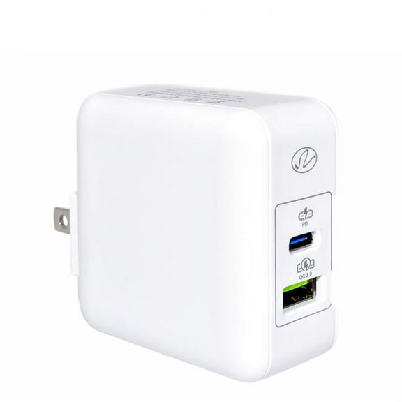 CableWholesale 3.1A 36W 2 Port USB C Wall Travel Charger with USB, White