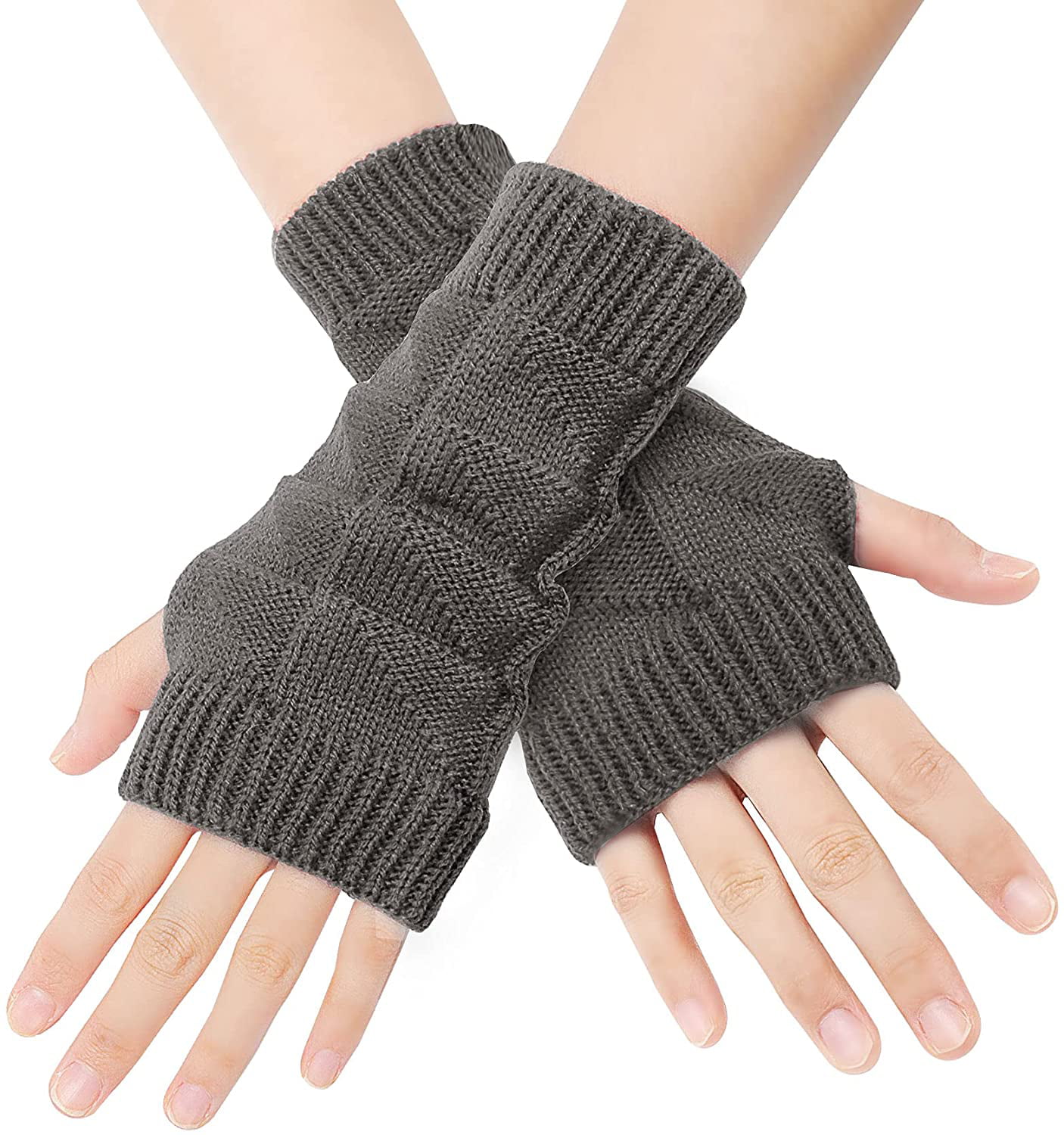 Bench Fingerless Gloves lilac cable stitch casual look Accessories Gloves Fingerless Gloves 