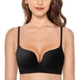 thumbnail image 2 of Sngxgn Women's Cotton Unlined Underwire Bra Back Smoothing(Black,34), 2 of 3