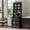 Black(15.75"D x 23.62"W x 70.87"H), variant on Coffee Bar Cabinet with Storage Kitchen Hutch Cabinet with Countertop 24'' Wide Pantry with Flip-up Glass Door Hutch with Drawer 71" Tall Wine Bar Cabinet for Dining Room Farmhouse Walnut