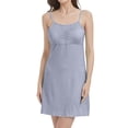 thumbnail image 1 of AWZXDE Women's Simple Fresh Plain Solid Color Plus Size Short Strap Sleepwear With Built-In Bra Design Fashion Nightgown Grey,S, 1 of 8