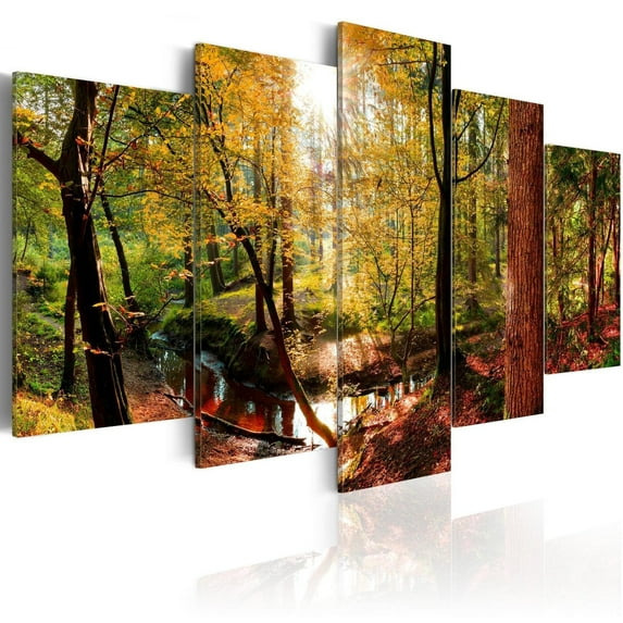 Tiptophomedecor Stretched Canvas Landscape Art - Autumn Morning Sunshine - Stretched & Framed Ready To Hang Art