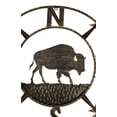 thumbnail image 6 of Bison Buffalo with N-S-E-W Compass Cardinal Directions Metal Wall Circle Sign, 6 of 10