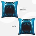 thumbnail image 3 of Fotbe Open-Mouthed Shark Pattern Velvet Decorative Throw Pillow Covers with Elegant Piping, Soft Plush Cushion Cover for Sofa, Bed, Car, Office-16"x16", 3 of 8