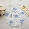 thumbnail image 2 of Efavormart 6 Pack White Blue Disposable Serving Trays with Chinoiserie Floral Print, 13" Round Cardboard Paper Charger Plates - 700 GSM, 2 of 6