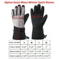 thumbnail image 5 of Alpine Swiss Mens Waterproof Gauntlet Snow Ski Gloves Winter Sport Snowboarding Windproof Warm 3M Thinsulate, 5 of 7