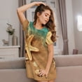 thumbnail image 3 of Easygdp Starfish And Seashell 1 Camisón de manga corta para mujer, informal, estampado, 3 of 6