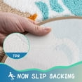 thumbnail image 3 of Blue Beach Bathroom Rugs Microfiber Nautical Cute Coastal Bath Mats, Non Slip Quick Dry Absorbent Bath Rugs with Starfish Seashell, Machine Washable, 20"x32", 3 of 8