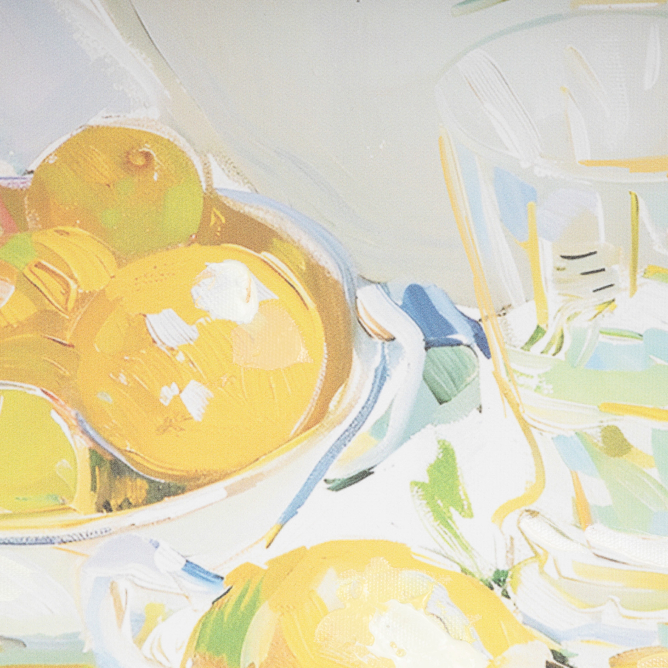 14" x 11" Lemon Fruit Framed Wall Art with Light Brown Frame, by DecMode