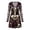 Dark Purple, variant on Xijirk Women Halloween Skeleton Rose Printed Mini Dress Long Sleeve V Neck Flared A Line Outfit for Cosplay Party Festival Casual Gathering Wear,L