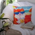 thumbnail image 3 of Carolines Treasures 6118PW1414 Cool Cat with Sunglasses at the beach Decorative   Canvas Fabric Pillow 14Hx14W, 3 of 4