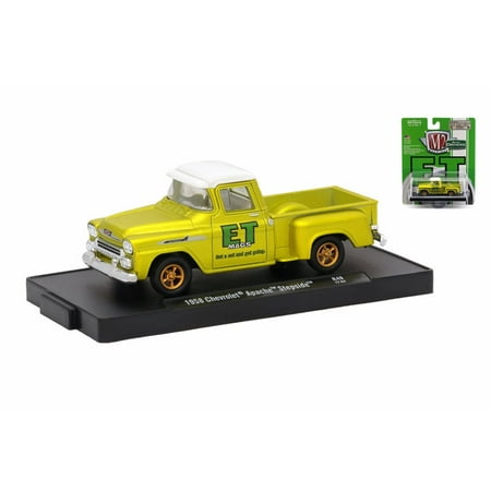 - 1958 Chevy Apache Stepside Pickup, Gold Satin Yellow - Castline M2 11228/49 - 1/64 Scale Diecast Model Toy Car