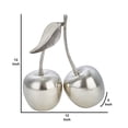 thumbnail image 5 of 12 Inch Aluminum Cherry Accent Decor with Branch and Leaf, Silver, 5 of 5